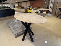Bartafel, eiken, zwart metalen spinpoot - afbeelding 2 van  4