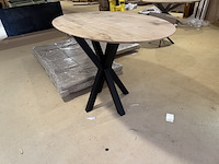 Bartafel, eiken, zwart metalen spinpoot - afbeelding 2 van  4