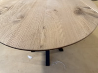 Bartafel, eiken, zwart metalen spinpoot - afbeelding 4 van  4