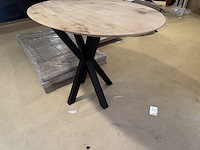 Bartafel, eiken, zwart metalen spinpoot - afbeelding 3 van  4