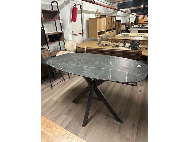 Bartafel hpl 140cm, hpl, grafiet look - afbeelding 1 van  6