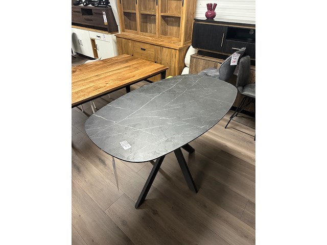 Bartafel hpl 140cm, hpl, grafiet look - afbeelding 3 van  6