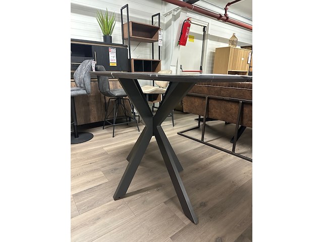 Bartafel hpl 140cm, hpl, grafiet look - afbeelding 4 van  6