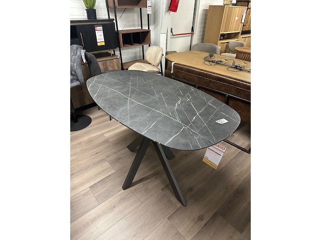 Bartafel hpl 140cm, hpl, grafiet look - afbeelding 5 van  6