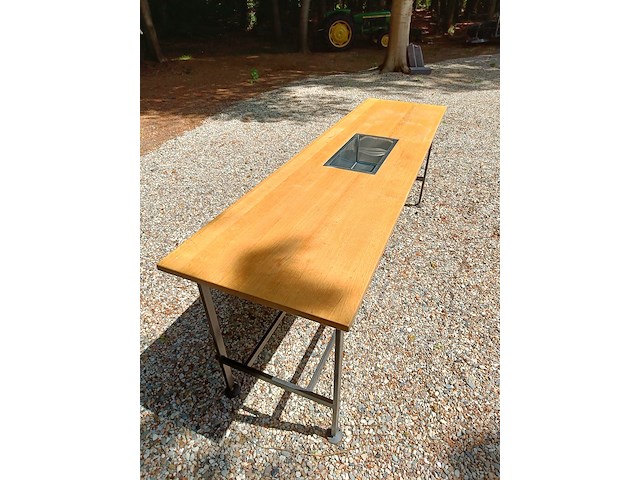 Bartafel met rvs ijsbak in het midden - afbeelding 1 van  8