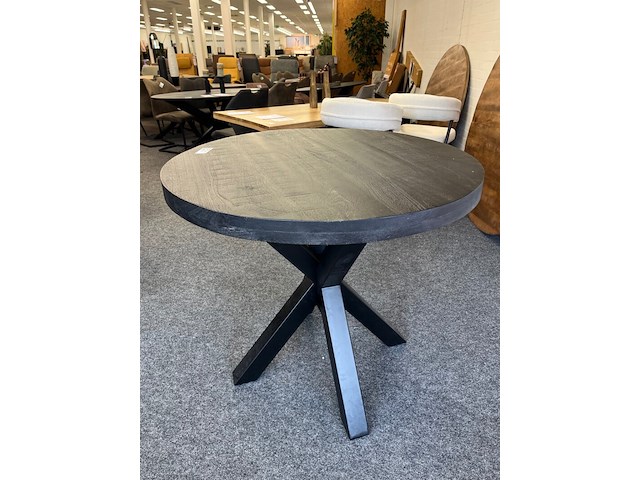 Bartafel rond mango 100cm, zwart - afbeelding 1 van  5