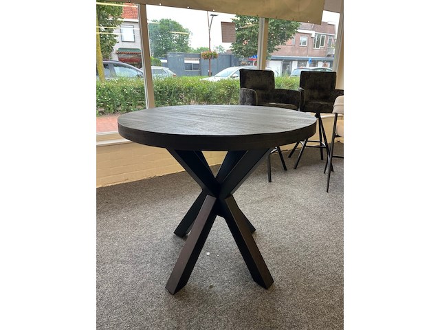 Bartafel rond mango 100cm, zwart - afbeelding 2 van  5