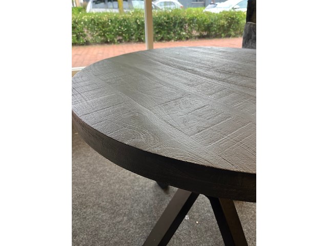 Bartafel rond mango 100cm, zwart - afbeelding 3 van  5