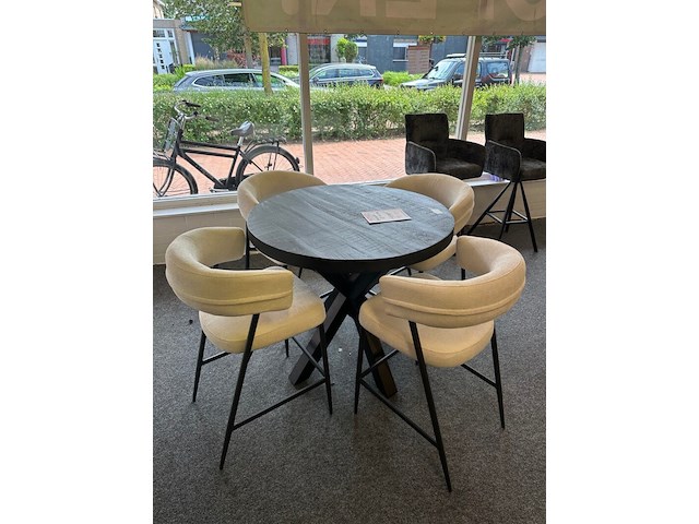 Bartafel rond mango 100cm, zwart - afbeelding 4 van  5
