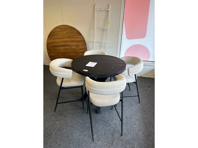 Bartafel rond mango 100cm, zwart - afbeelding 5 van  5