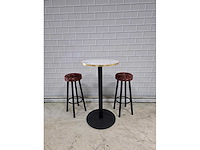 Bartafel set bestaande uit 1 tafel en 2 krukken - afbeelding 3 van  5