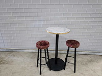 Bartafel set bestaande uit 1 tafel en 2 krukken - afbeelding 5 van  5