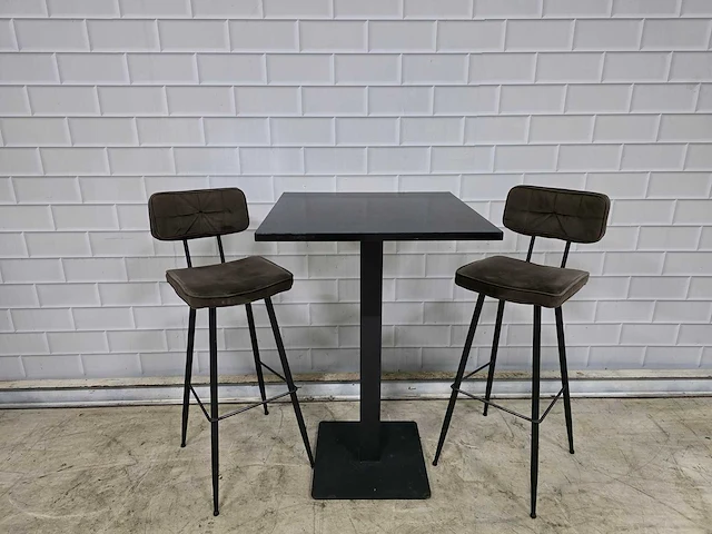 Bartafel set bestaande uit 1 tafel en 2 krukken - afbeelding 1 van  8