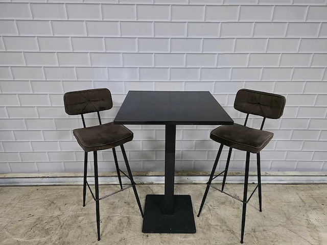 Bartafel set bestaande uit 1 tafel en 2 krukken - afbeelding 2 van  8