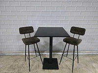 Bartafel set bestaande uit 1 tafel en 2 krukken - afbeelding 2 van  8