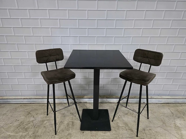Bartafel set bestaande uit 1 tafel en 2 krukken - afbeelding 3 van  8