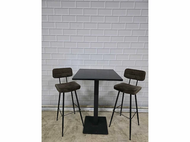 Bartafel set bestaande uit 1 tafel en 2 krukken - afbeelding 4 van  8