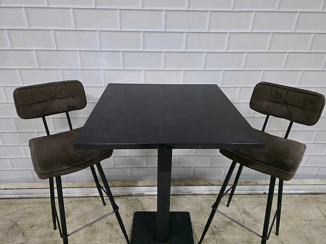 Bartafel set bestaande uit 1 tafel en 2 krukken - afbeelding 5 van  8