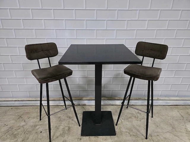 Bartafel set bestaande uit 1 tafel en 2 krukken - afbeelding 2 van  6