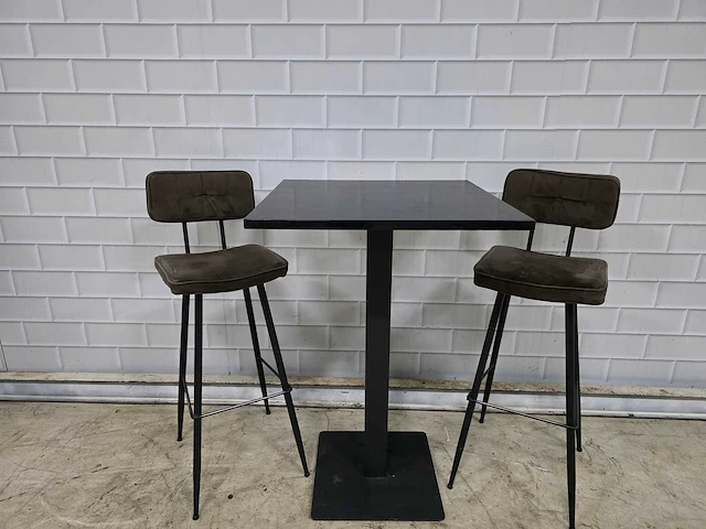 Bartafel set bestaande uit 1 tafel en 2 krukken - afbeelding 1 van  7