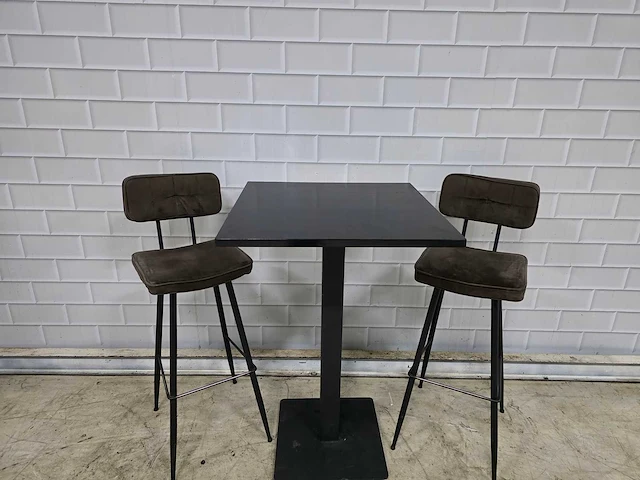 Bartafel set bestaande uit 1 tafel en 2 krukken - afbeelding 2 van  7