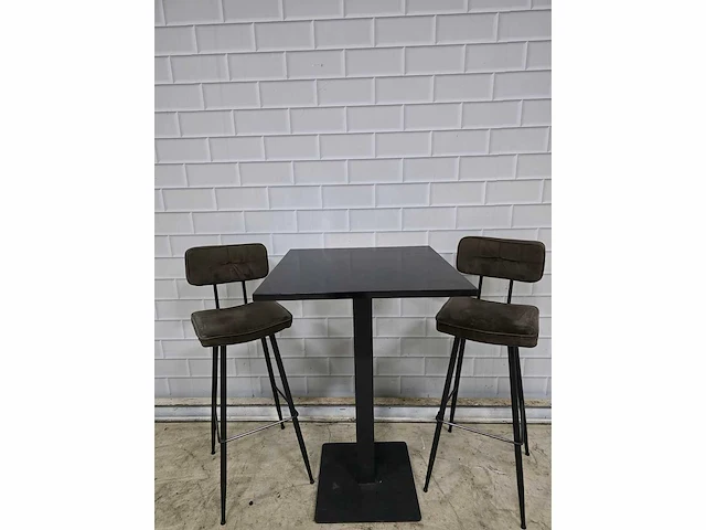 Bartafel set bestaande uit 1 tafel en 2 krukken - afbeelding 3 van  7