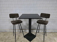 Bartafel set bestaande uit 1 tafel en 2 krukken - afbeelding 2 van  8