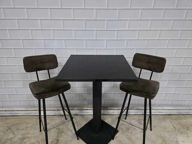 Bartafel set bestaande uit 1 tafel en 2 krukken - afbeelding 3 van  8
