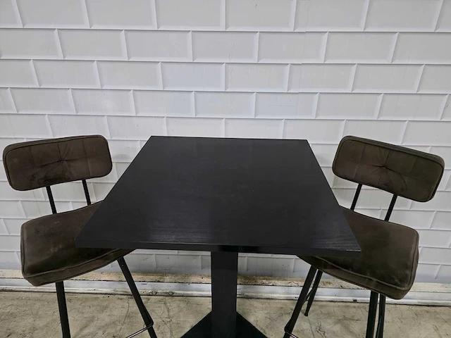 Bartafel set bestaande uit 1 tafel en 2 krukken - afbeelding 4 van  8
