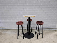 Bartafel set bestaande uit 1 tafel en 3 krukken - afbeelding 1 van  7