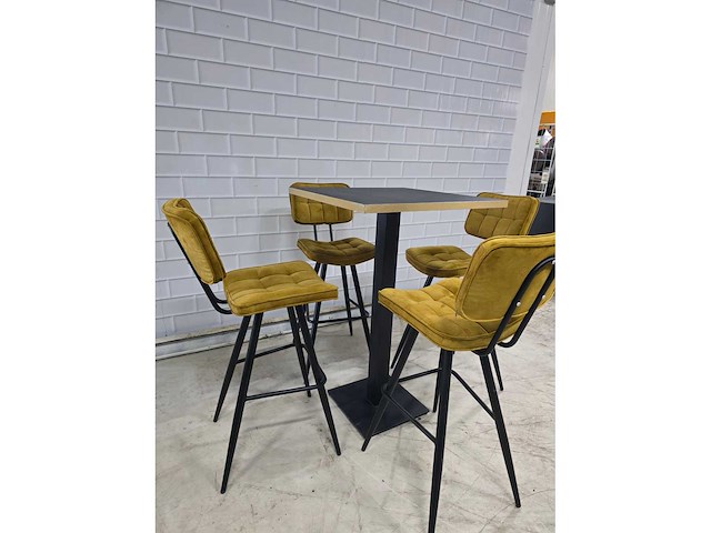 Bartafel set bestaande uit 1 tafel en 4 krukken - afbeelding 4 van  10