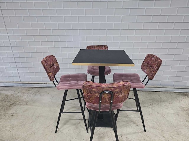 Bartafel set bestaande uit 1 tafel en 4 krukken - afbeelding 1 van  10