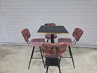 Bartafel set bestaande uit 1 tafel en 4 krukken - afbeelding 1 van  10