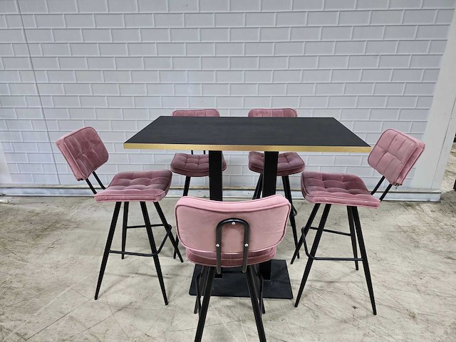 Bartafel set bestaande uit 1 tafel en 5 krukken - afbeelding 1 van  8