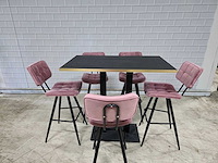 Bartafel set bestaande uit 1 tafel en 5 krukken - afbeelding 1 van  8
