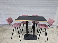 Bartafel set bestaande uit 1 tafel en 5 krukken - afbeelding 3 van  8