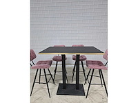 Bartafel set bestaande uit 1 tafel en 5 krukken - afbeelding 4 van  8