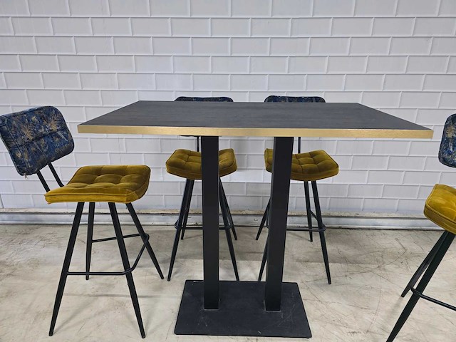 Bartafel set bestaande uit 1 tafel en 6 krukken - afbeelding 3 van  12