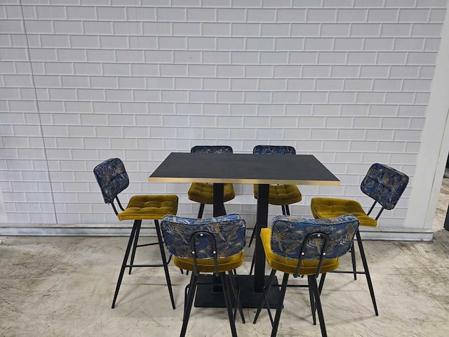 Bartafel set bestaande uit 1 tafel en 6 krukken - afbeelding 1 van  12