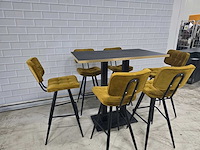 Bartafel set bestaande uit 1 tafel en 6 krukken - afbeelding 2 van  9