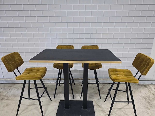Bartafel set bestaande uit 1 tafel en 6 krukken - afbeelding 6 van  9