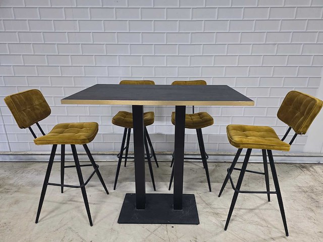 Bartafel set bestaande uit 1 tafel en 6 krukken - afbeelding 7 van  9