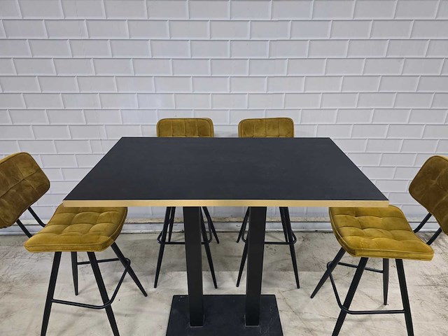 Bartafel set bestaande uit 1 tafel en 6 krukken - afbeelding 8 van  9