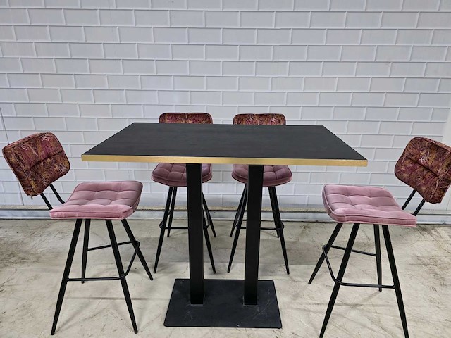 Bartafel set bestaande uit 1 tafel en 6 krukken - afbeelding 3 van  13