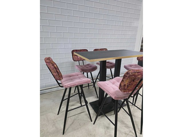 Bartafel set bestaande uit 1 tafel en 6 krukken - afbeelding 6 van  13