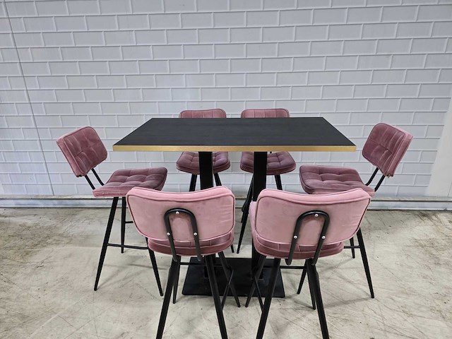 Bartafel set bestaande uit 1 tafel en 6 krukken - afbeelding 1 van  9