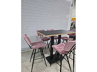 Bartafel set bestaande uit 1 tafel en 6 krukken - afbeelding 3 van  9