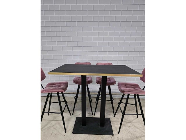 Bartafel set bestaande uit 1 tafel en 6 krukken - afbeelding 8 van  9