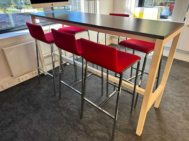 Bartafelset - bestaande uit 6 krukken & bartafel 180x60x110cm - afbeelding 1 van  6