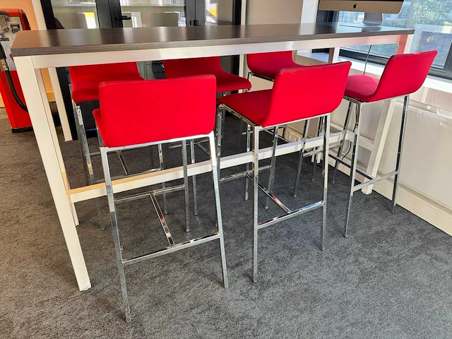 Bartafelset - bestaande uit 6 krukken & bartafel 180x60x110cm - afbeelding 2 van  6